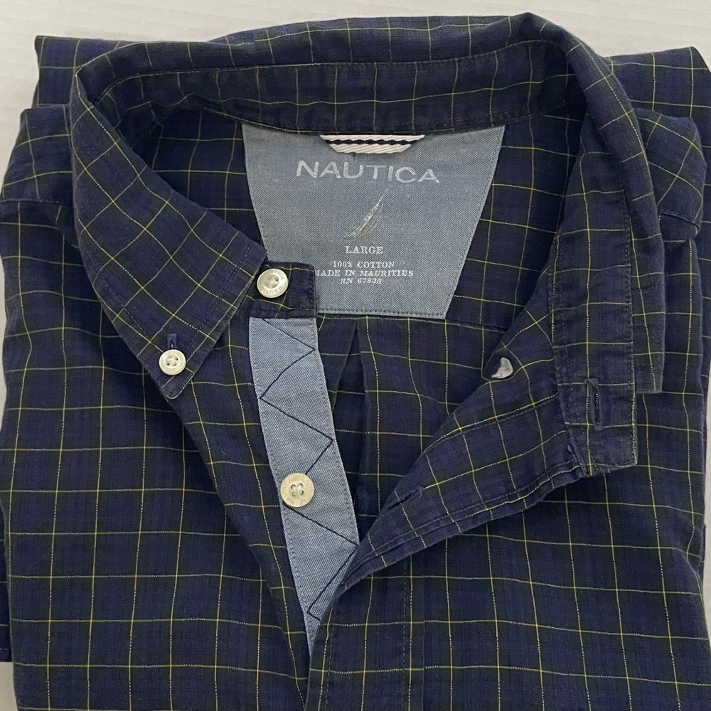 Nautica Mens Vintage Wear Authentic Clothing Plaid Long Sleeve Button Down Shirt - Picture 6 of 15